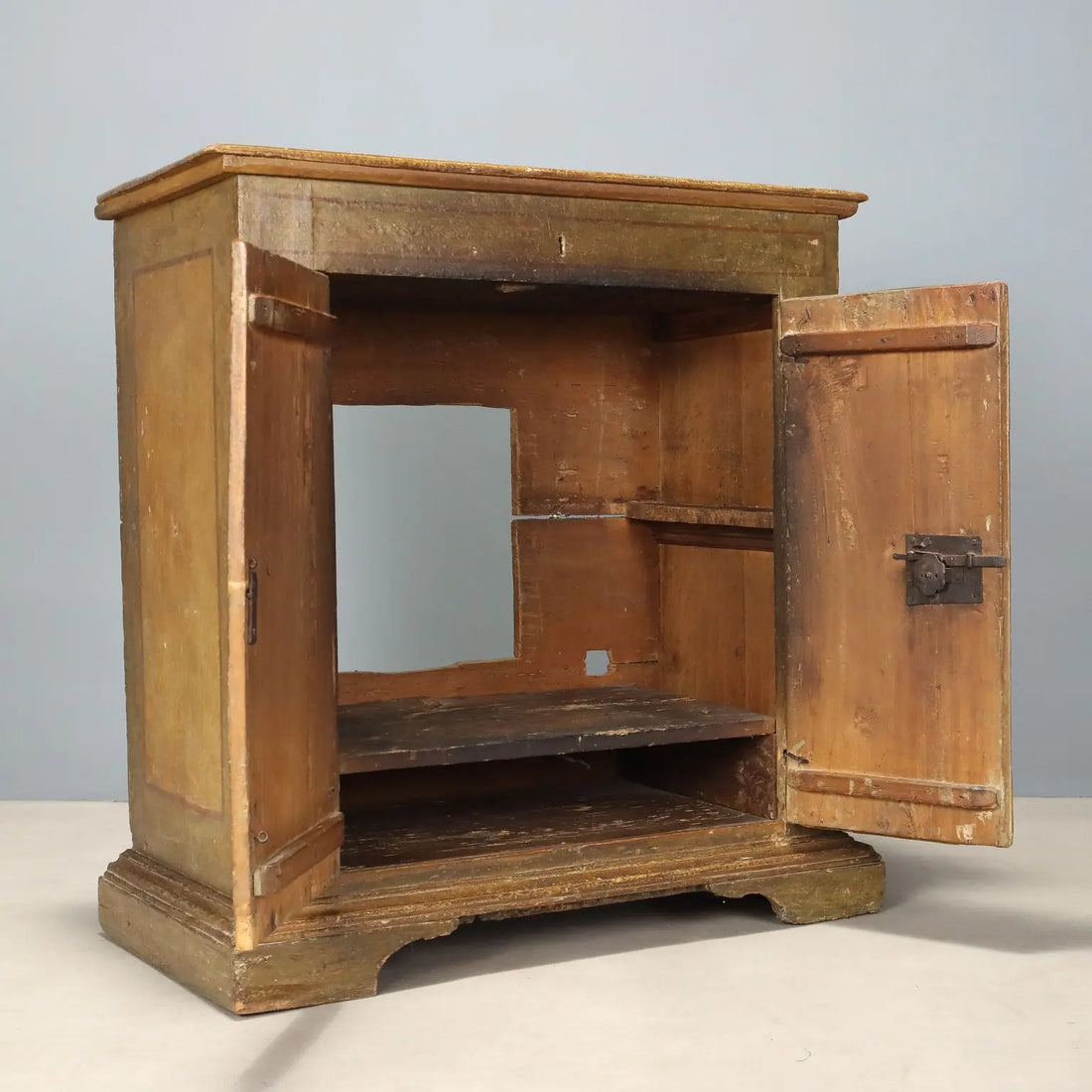 Antique Baroque Cupboard Lacquered Poplar XVIII Century