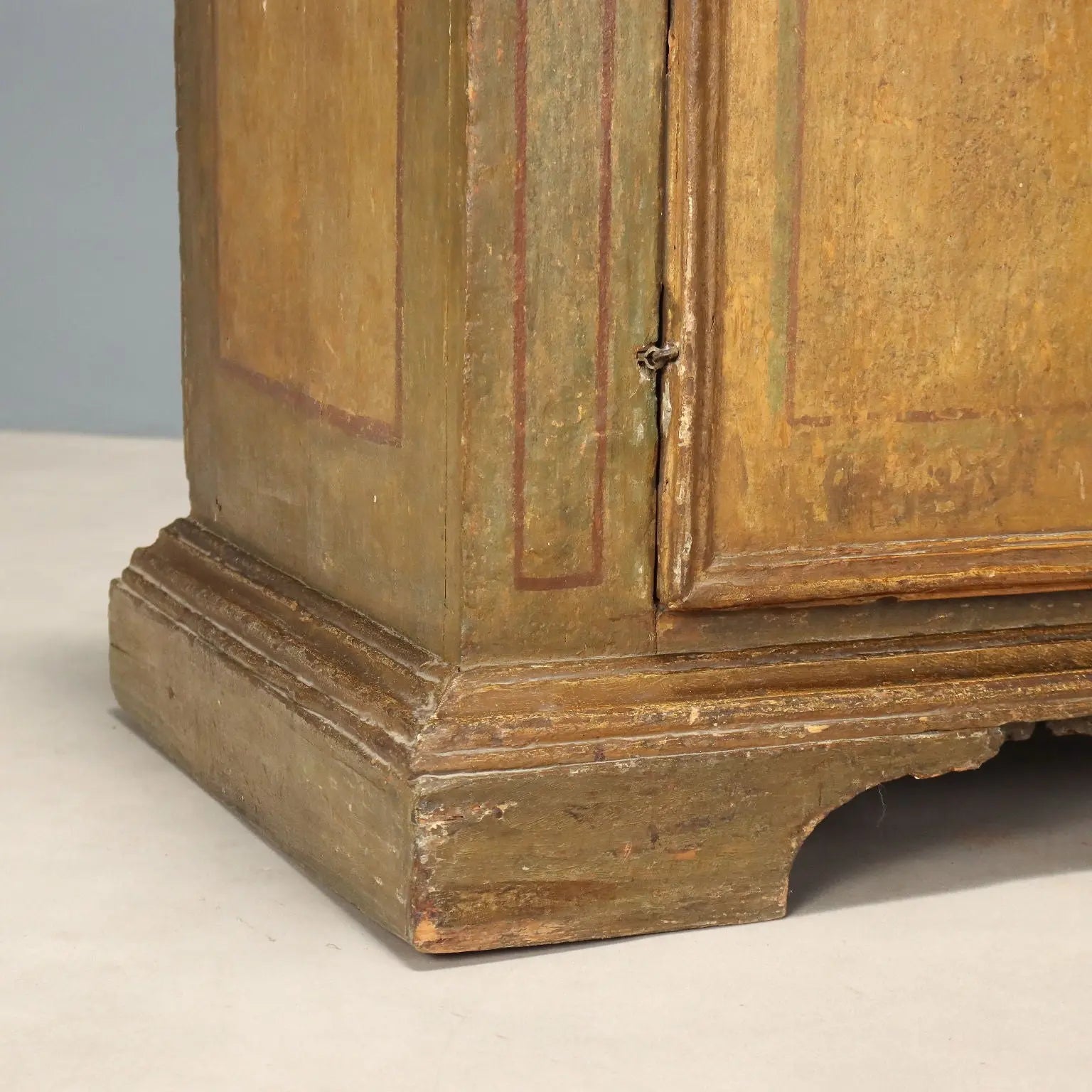 Antique Baroque Cupboard Lacquered Poplar XVIII Century