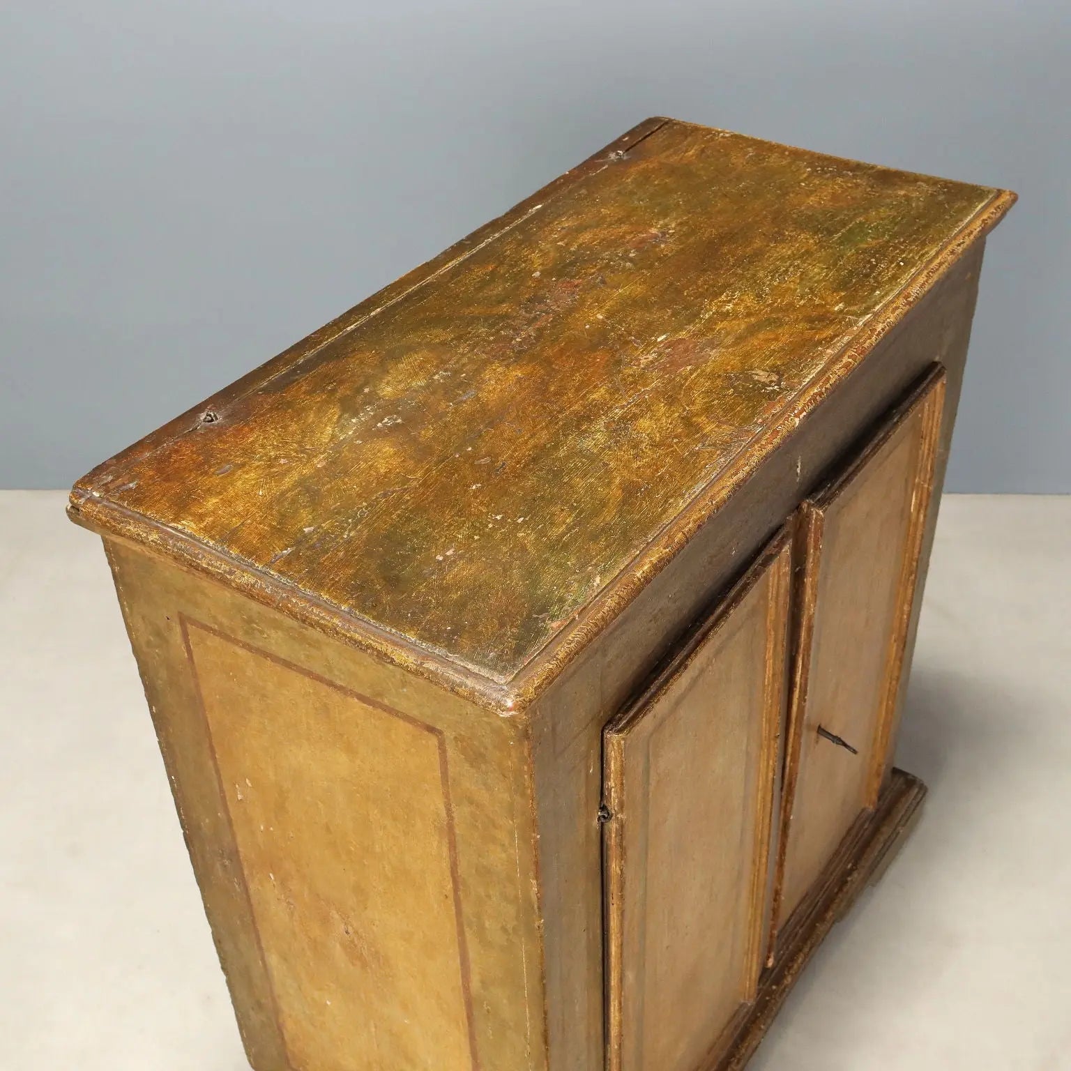 Antique Baroque Cupboard Lacquered Poplar XVIII Century