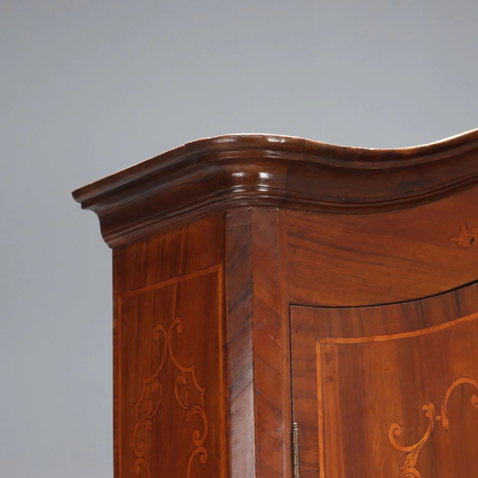 Antique Trumeau Walnut Maple Inlays Drawers XX Century