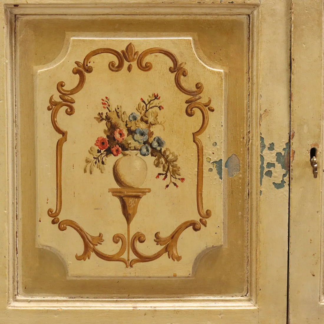 Antique Cupboard Baroque Lacquered Wood XVIII Century