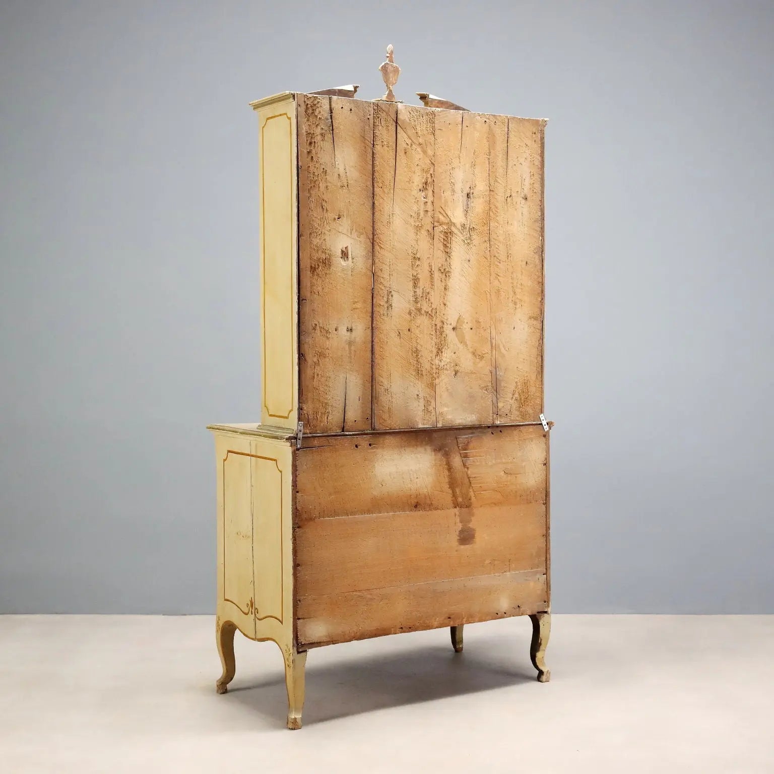 Antique Cupboard Baroque Lacquered Wood XVIII Century
