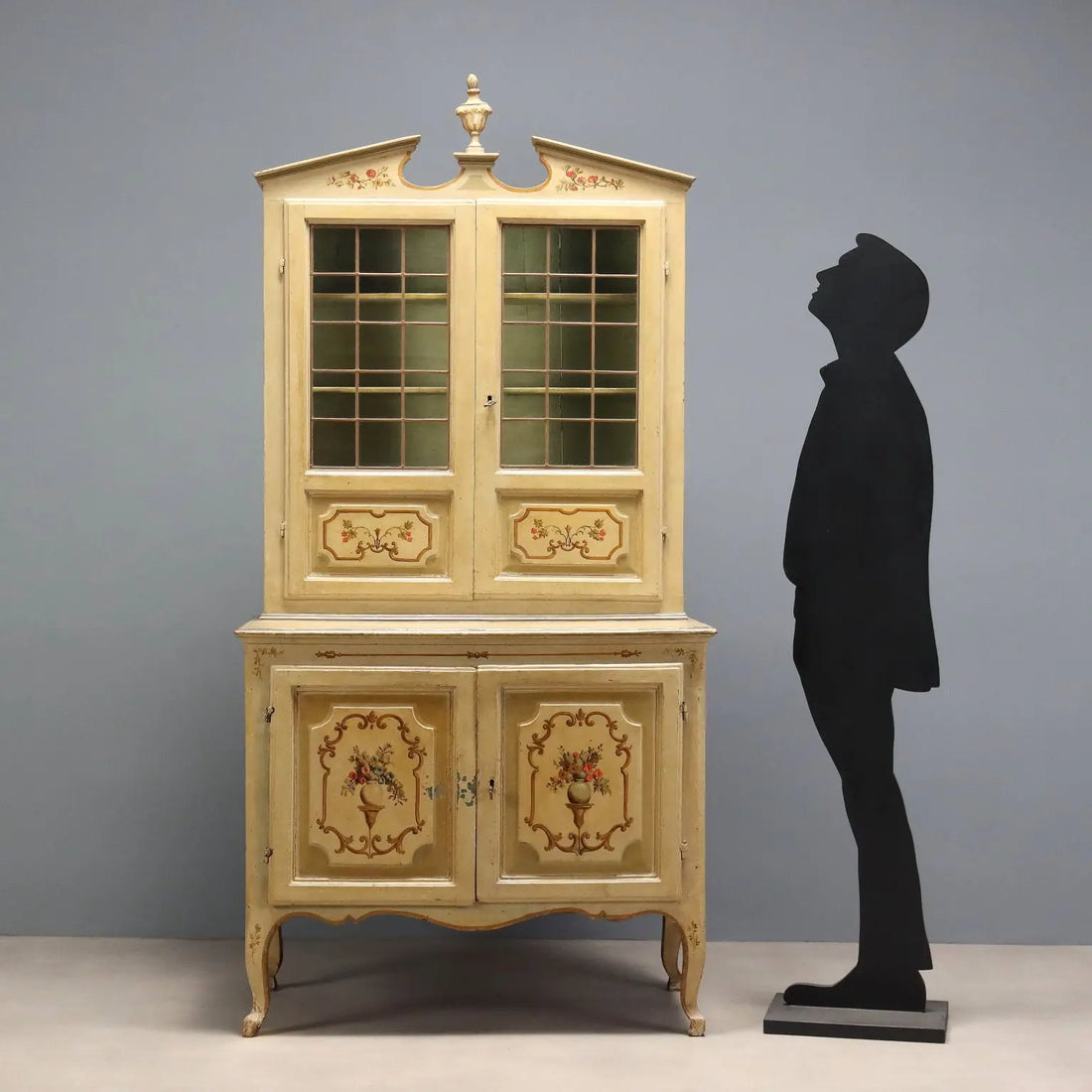 Antique Cupboard Baroque Lacquered Wood XVIII Century