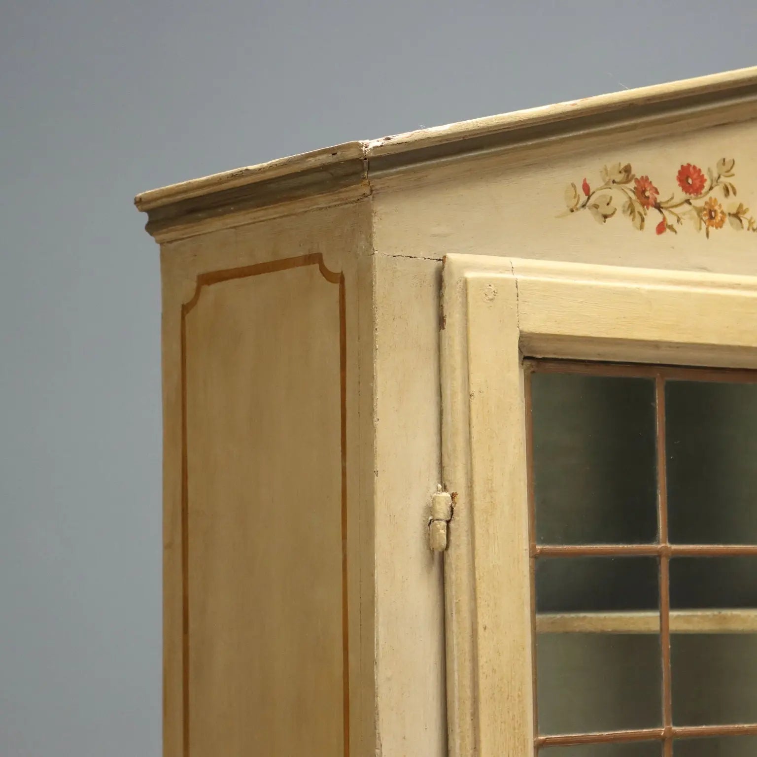 Antique Cupboard Baroque Lacquered Wood XVIII Century