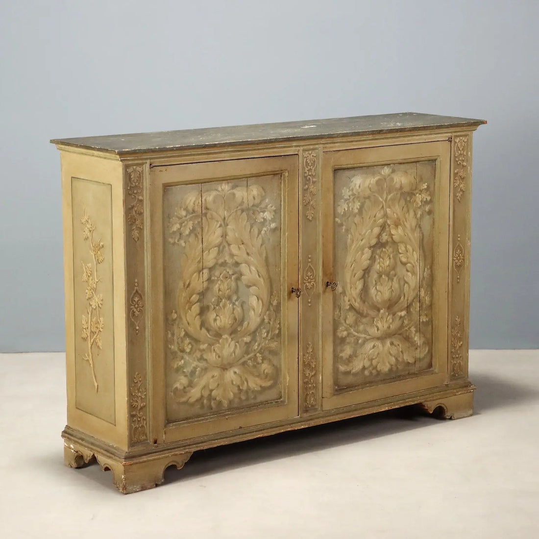 Baroque Sideboard in Fir and Poplar, 19th Century