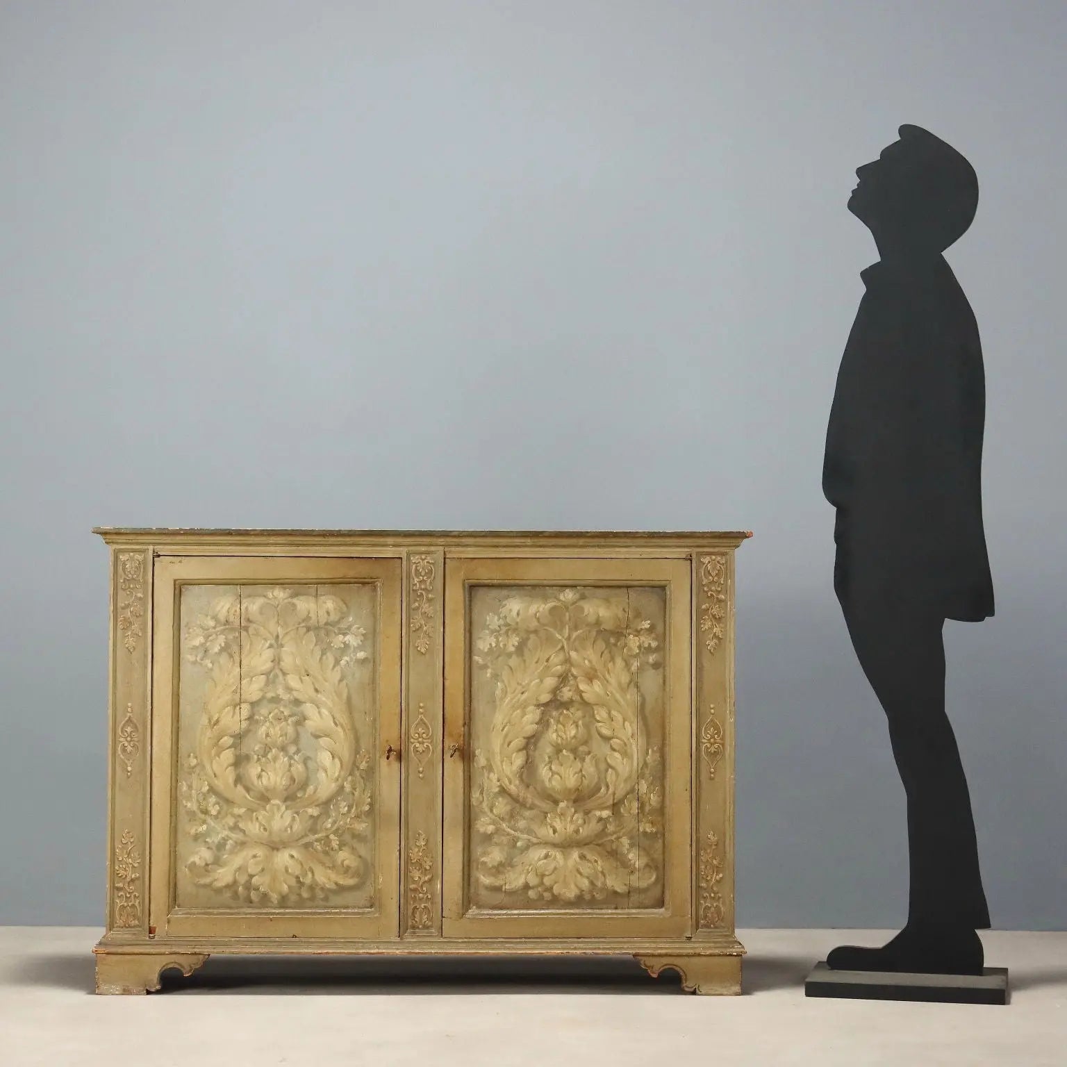 Baroque Sideboard in Fir and Poplar, 19th Century