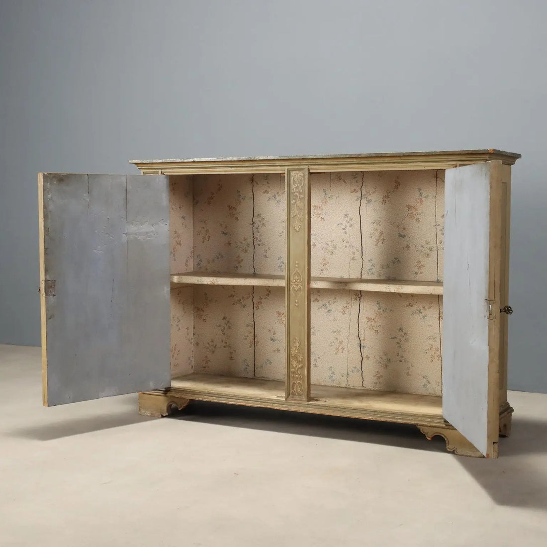 Baroque Sideboard in Fir and Poplar, 19th Century