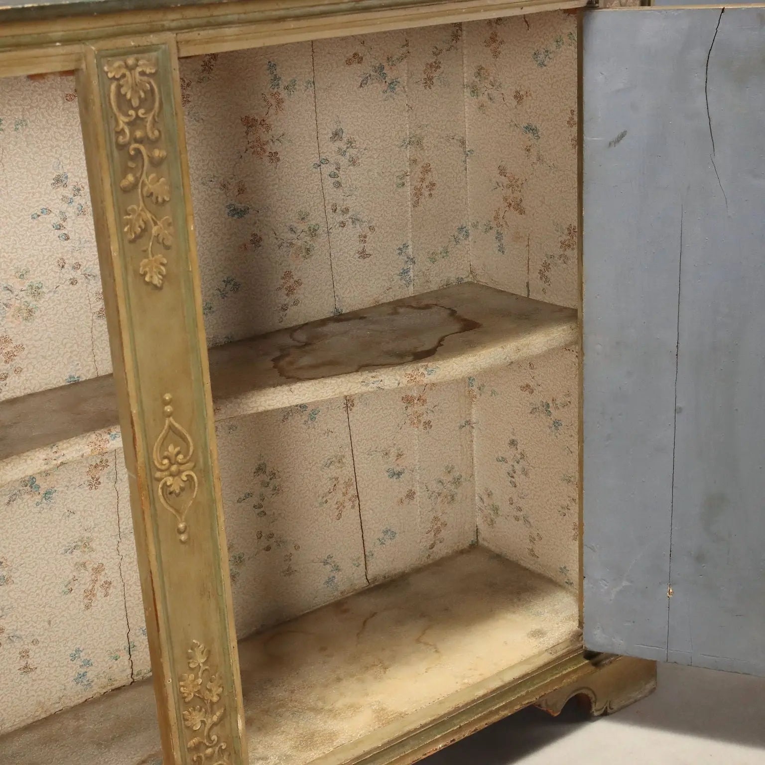 Baroque Sideboard in Fir and Poplar, 19th Century