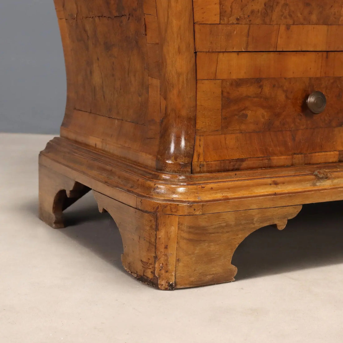 Antique Trumeau Walnut Walnut Burl Drawers Italy XX Century
