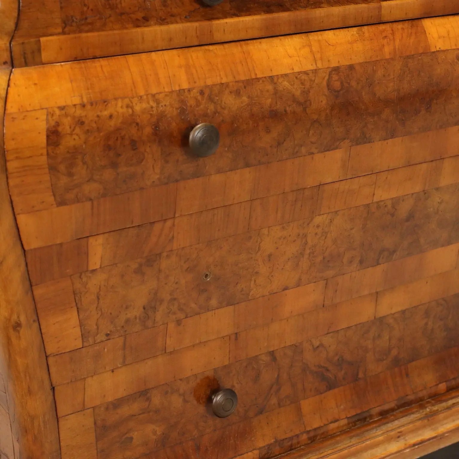 Antique Trumeau Walnut Walnut Burl Drawers Italy XX Century