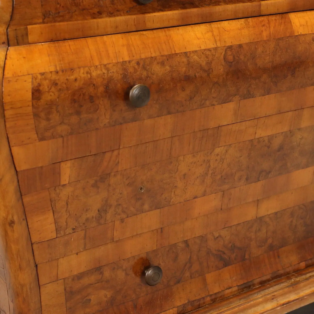 Antique Trumeau Walnut Walnut Burl Drawers Italy XX Century
