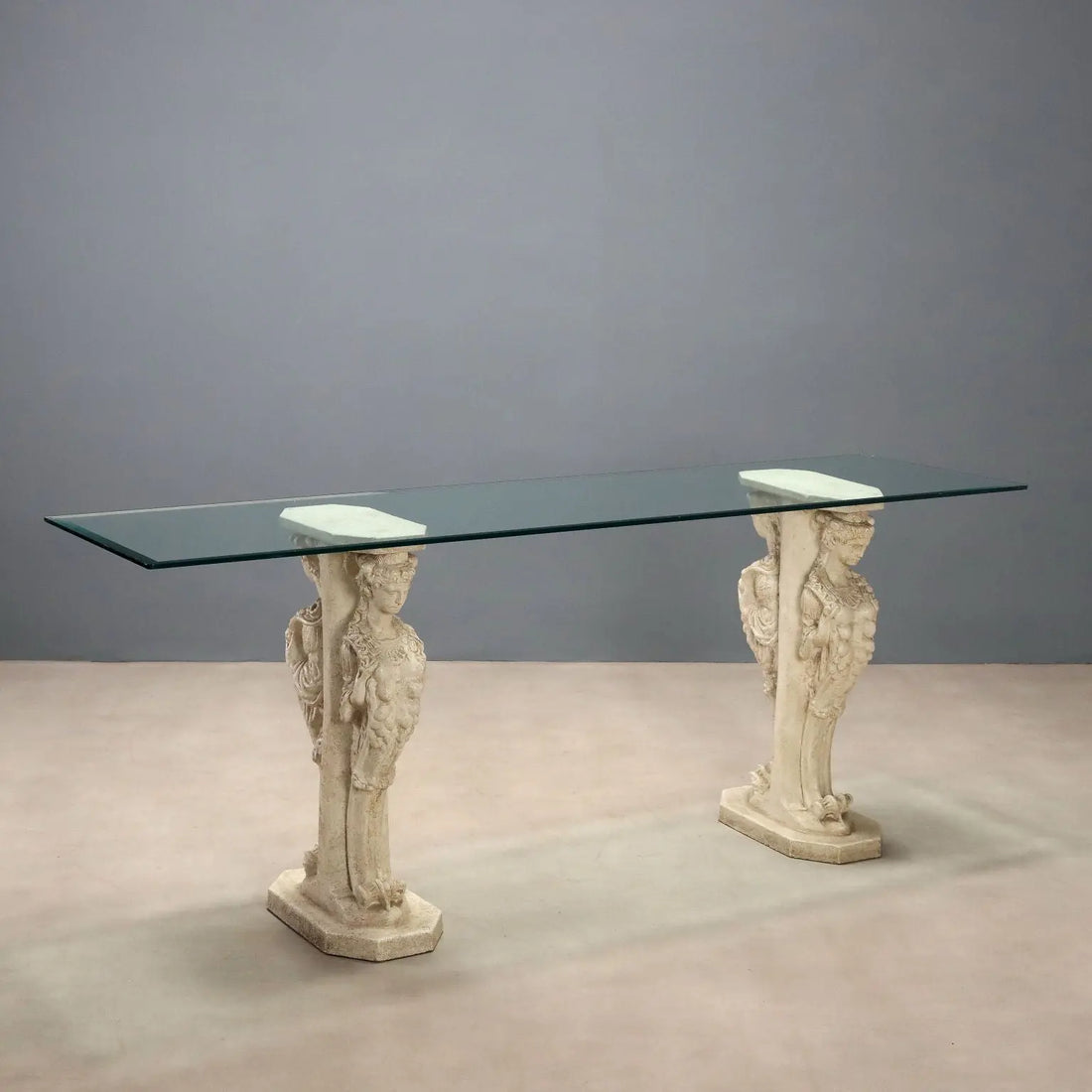 Antique Console Neoclassical Glass Plaster Italy XX Century
