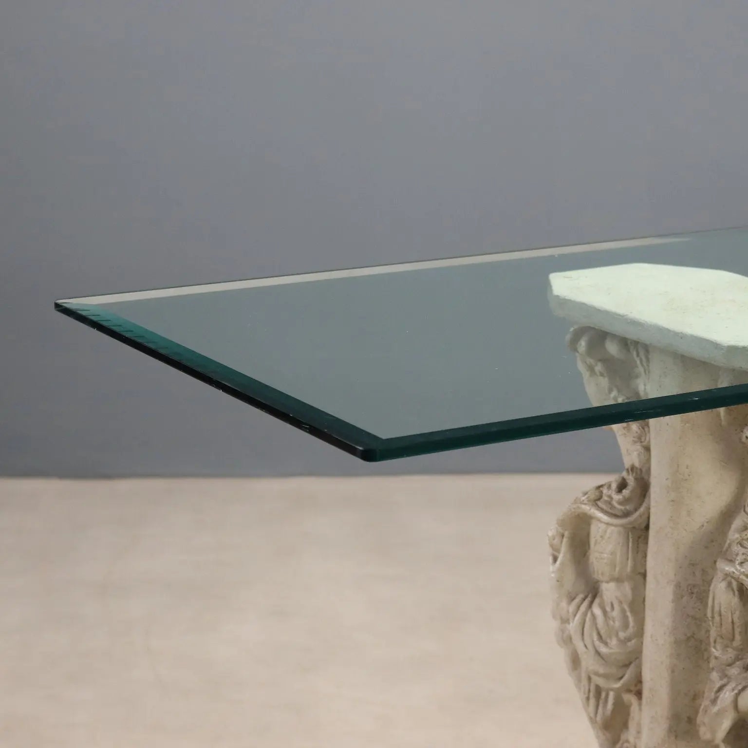 Antique Console Neoclassical Glass Plaster Italy XX Century