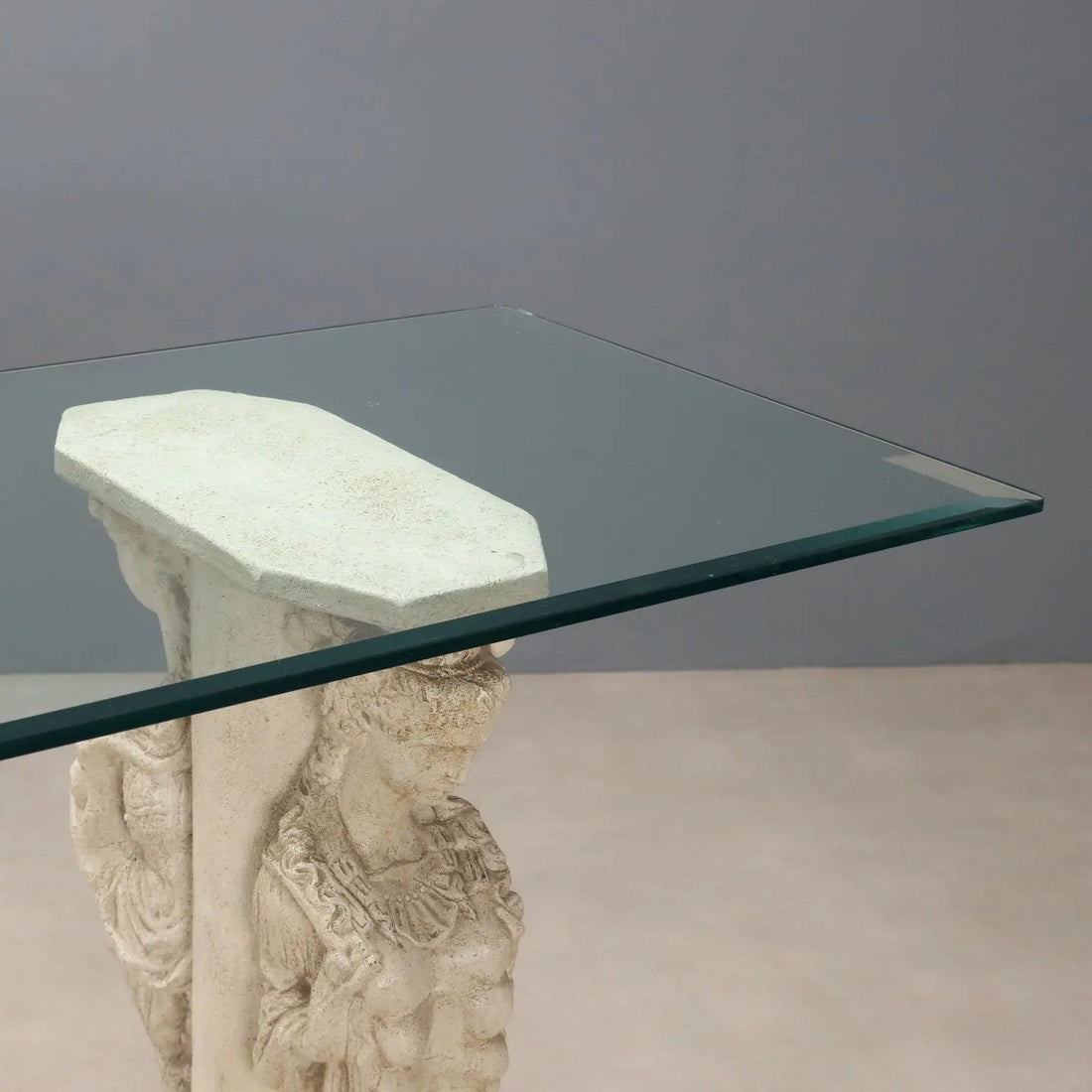 Antique Console Neoclassical Glass Plaster Italy XX Century