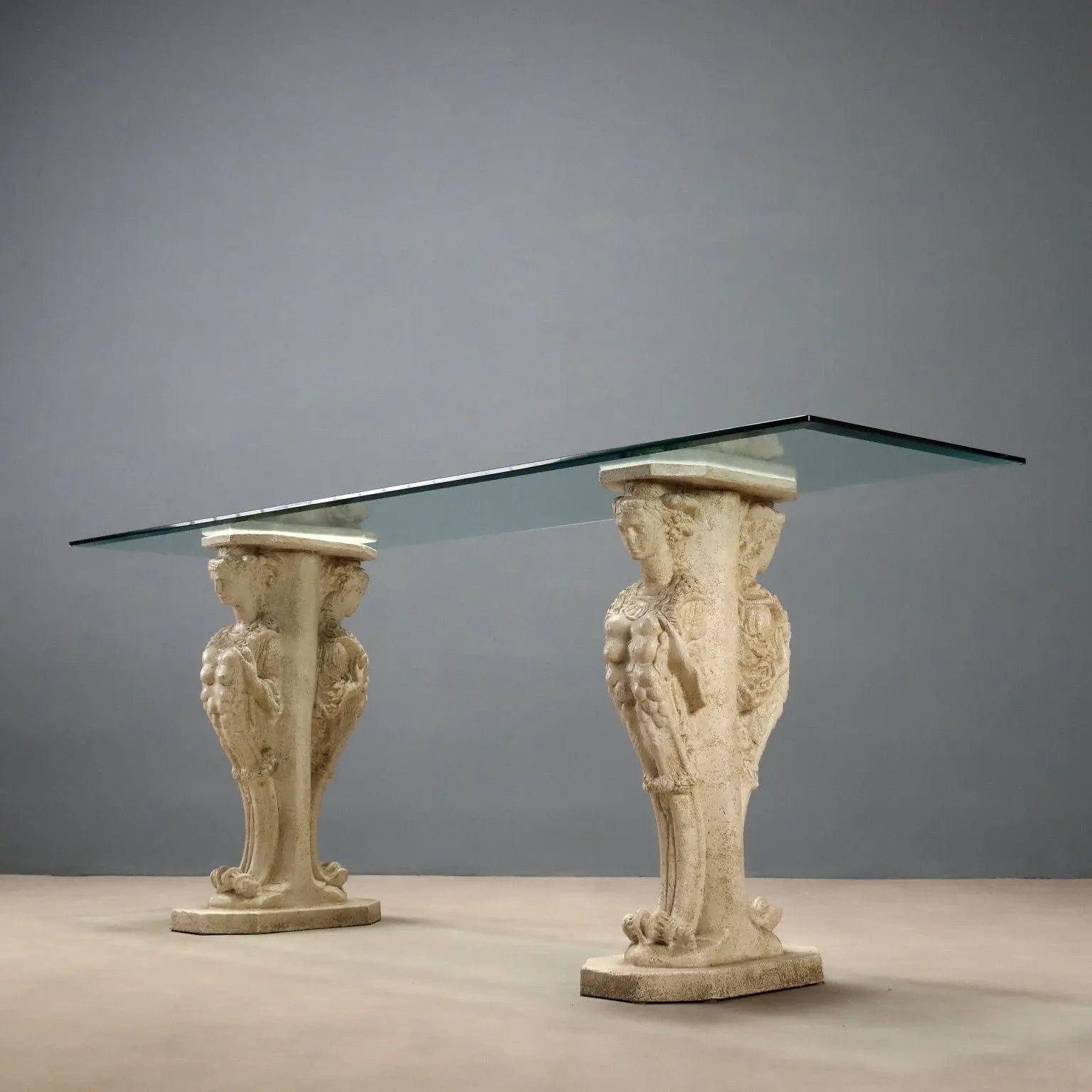Antique Console Neoclassical Glass Plaster Italy XX Century
