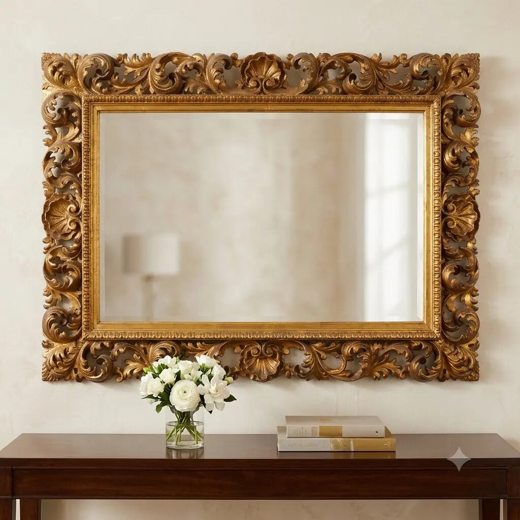 Antique Baroque Frame Carved Wood Italy XX Century
