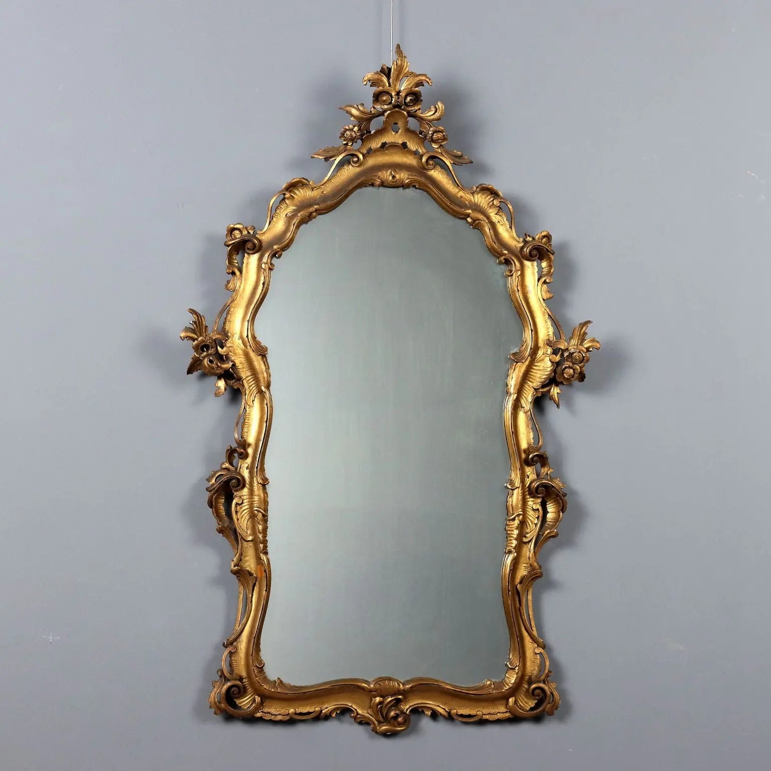 Antique Mirror Baroque Style Gilded Wood XX Century