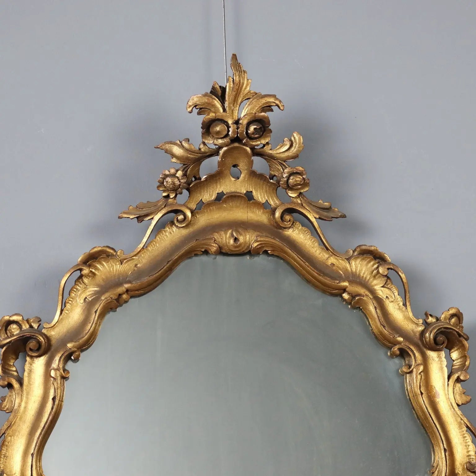 Antique Mirror Baroque Style Gilded Wood XX Century