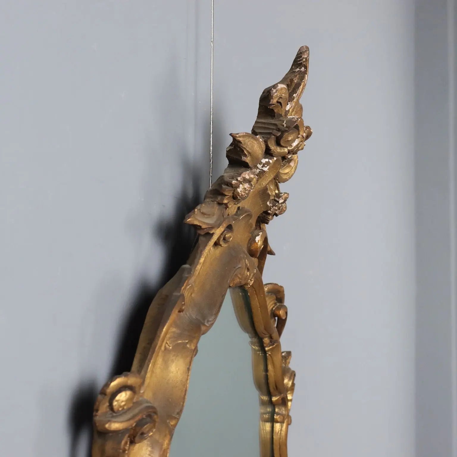 Antique Mirror Baroque Style Gilded Wood XX Century