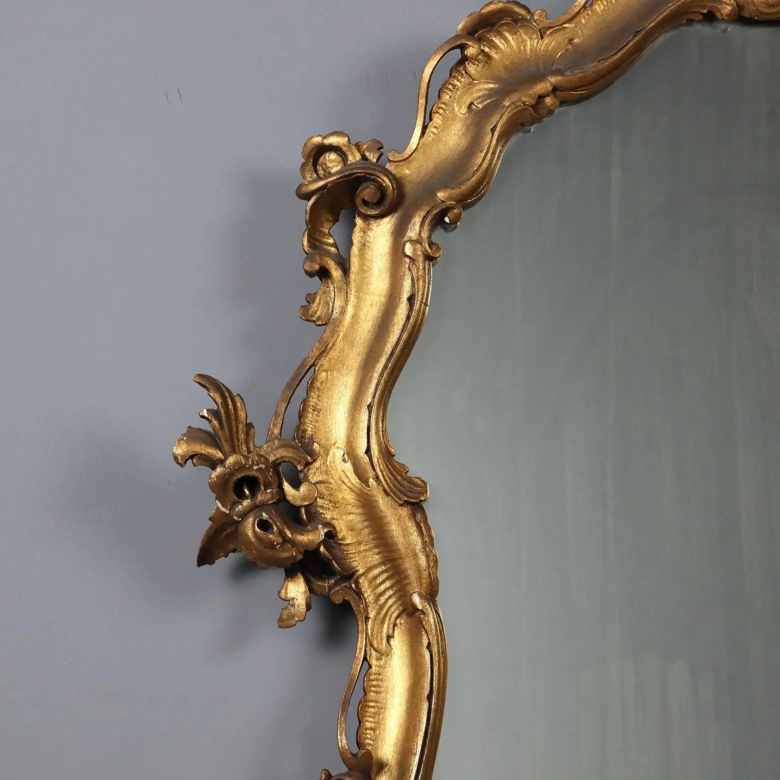 Antique Mirror Baroque Style Gilded Wood XX Century