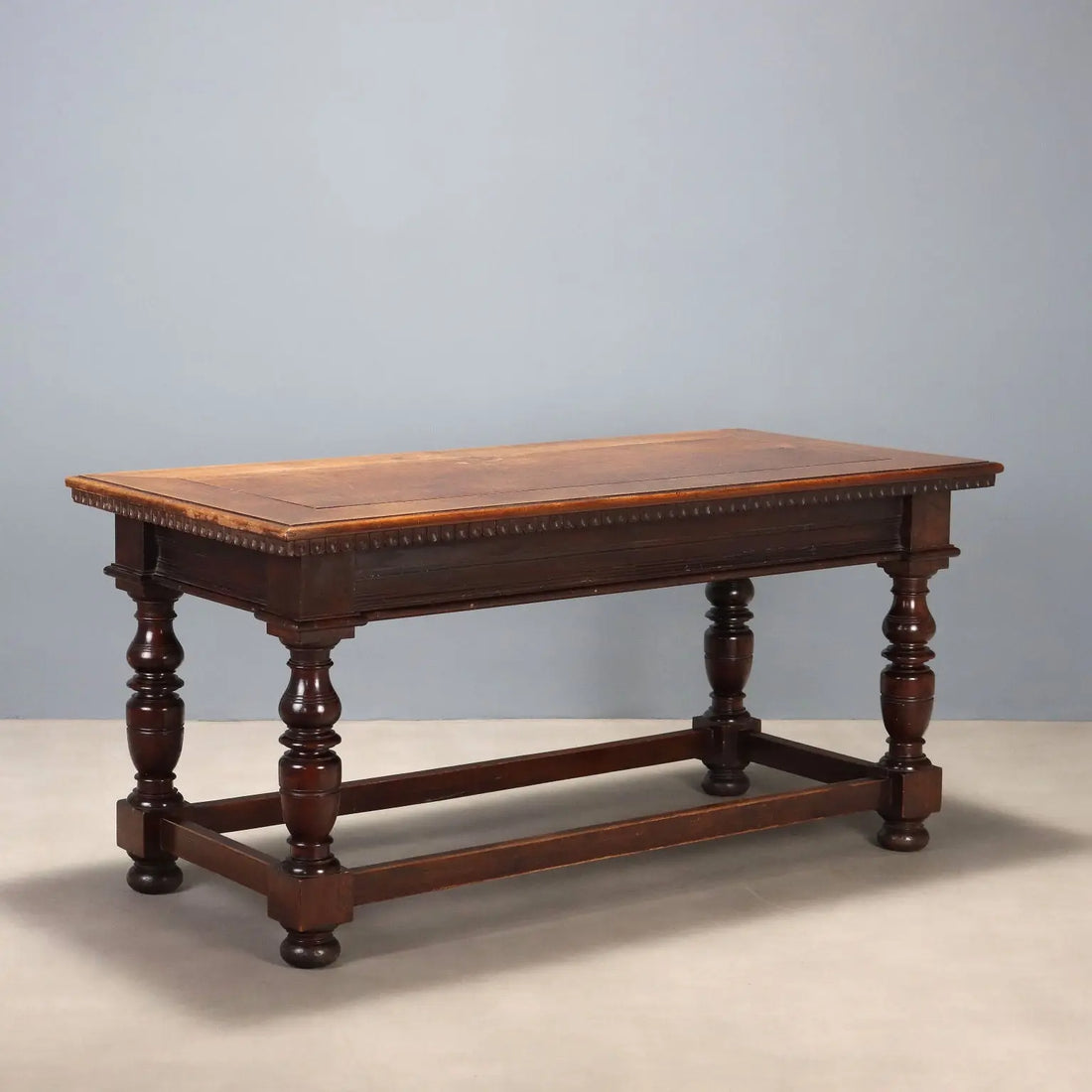 Antique Table Walnut Paneled Top Italy XIX Century