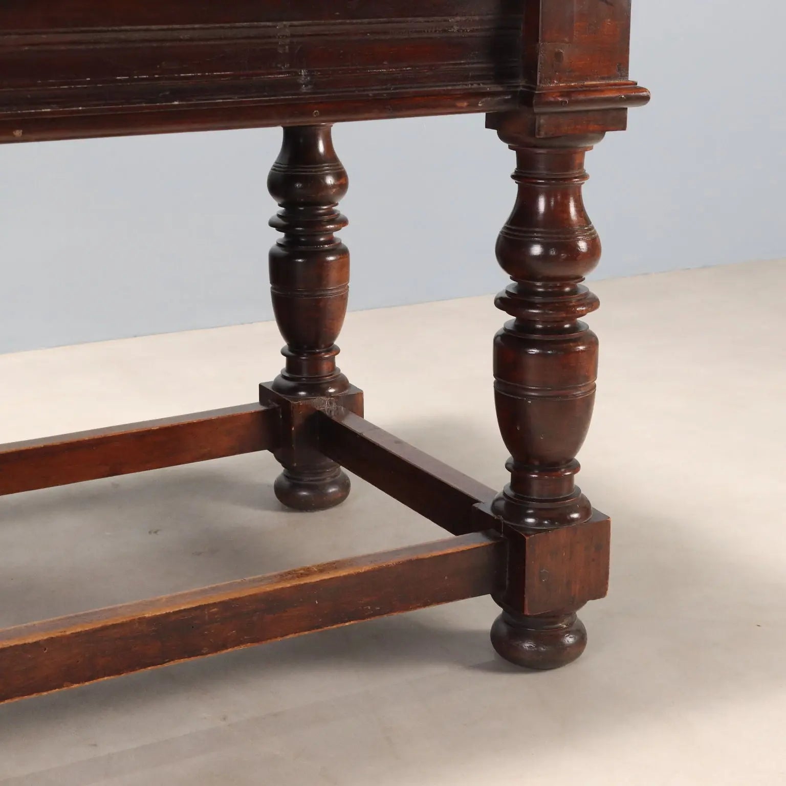 Antique Table Walnut Paneled Top Italy XIX Century
