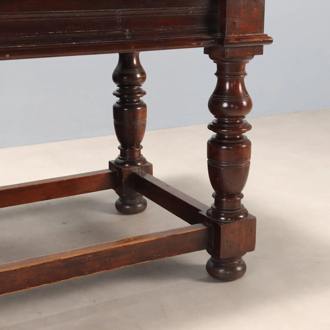 Antique Table Walnut Paneled Top Italy XIX Century