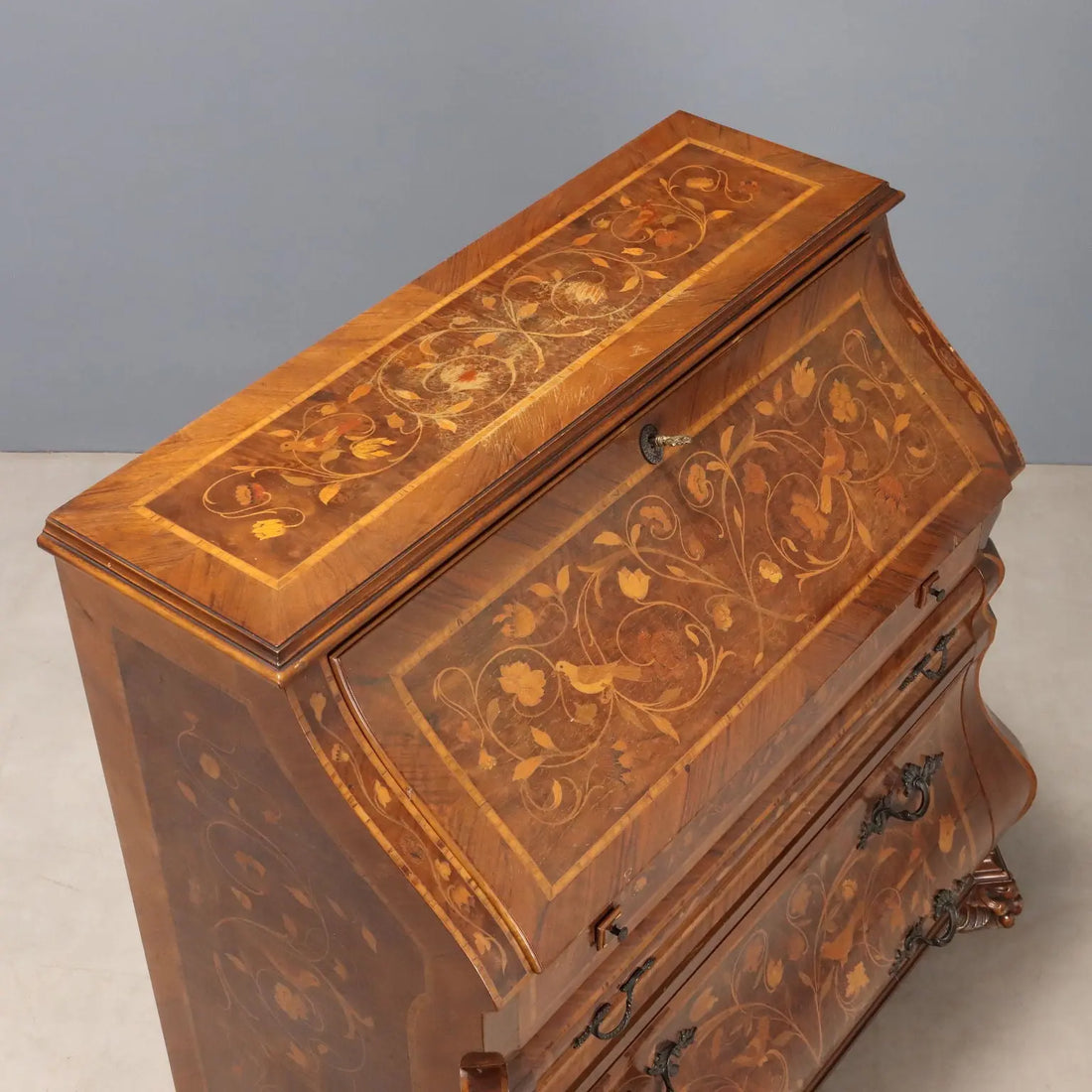 Dutch Style Bureau with Floral Inlays