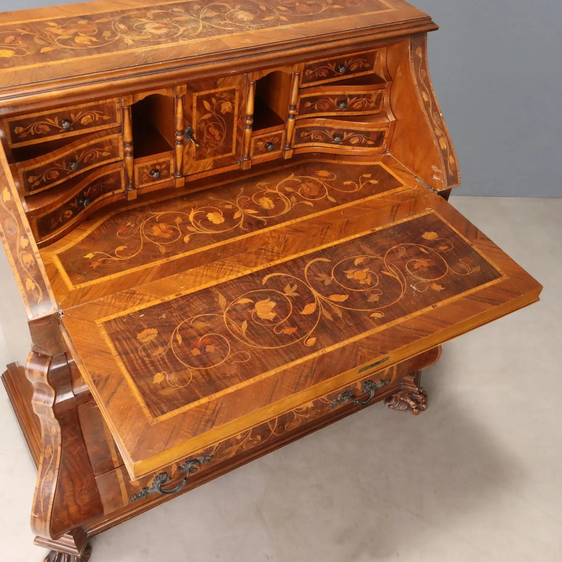 Dutch Style Bureau with Floral Inlays