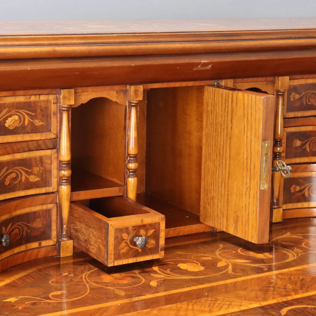 Dutch Style Bureau with Floral Inlays