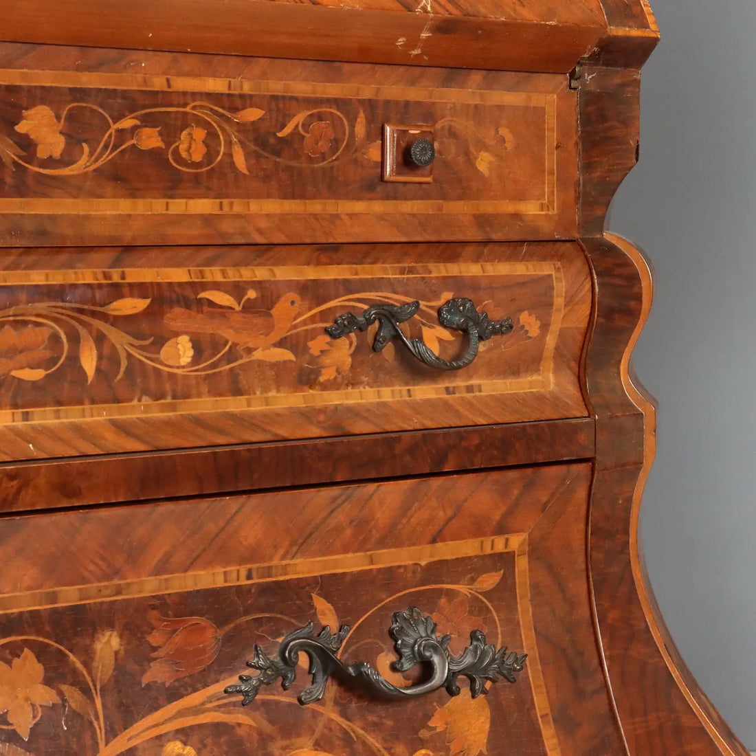 Dutch Style Bureau with Floral Inlays