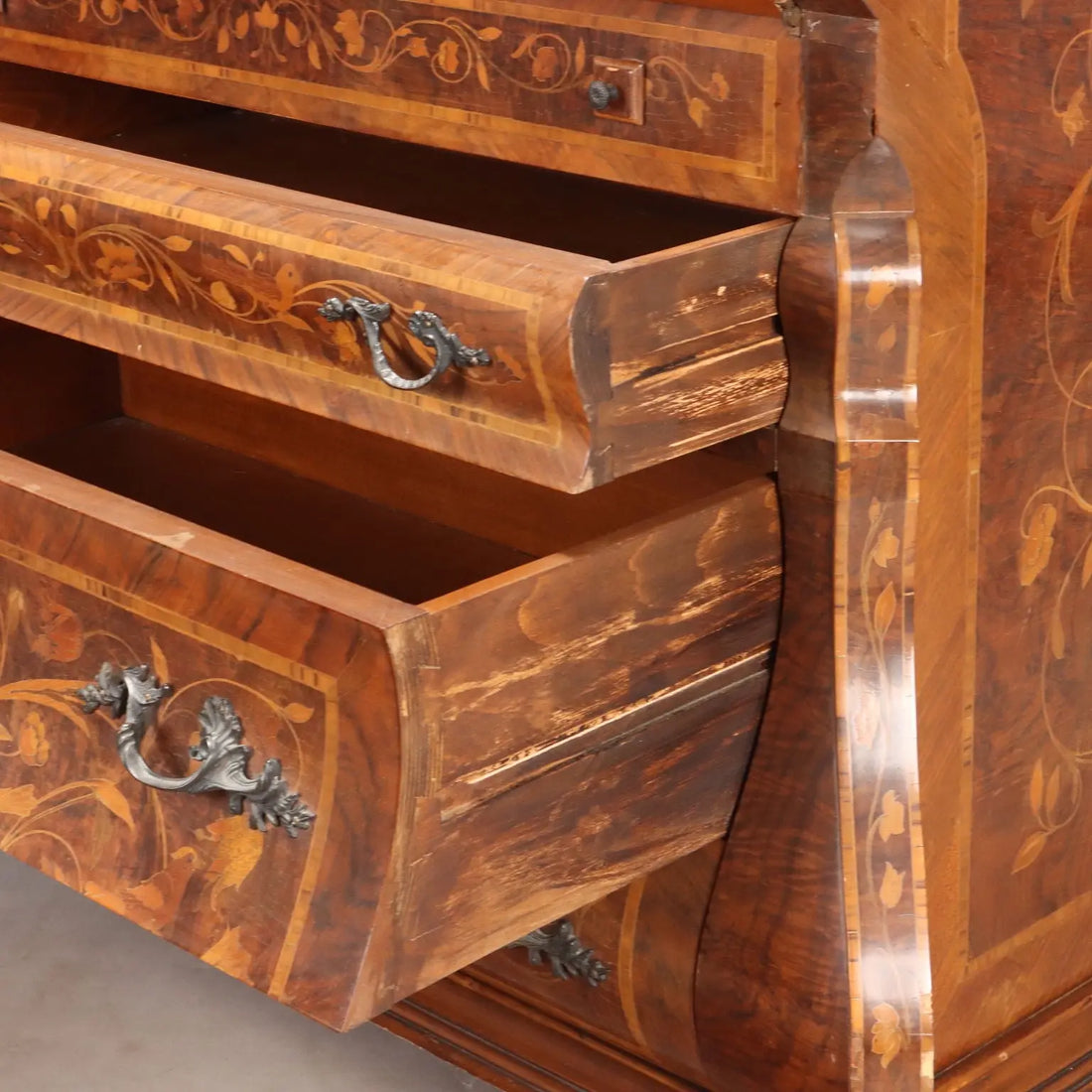 Dutch Style Bureau with Floral Inlays