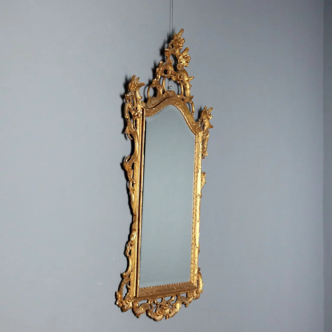 Antique Baroque Mirror Carved Gilded Wood Italy XX Century