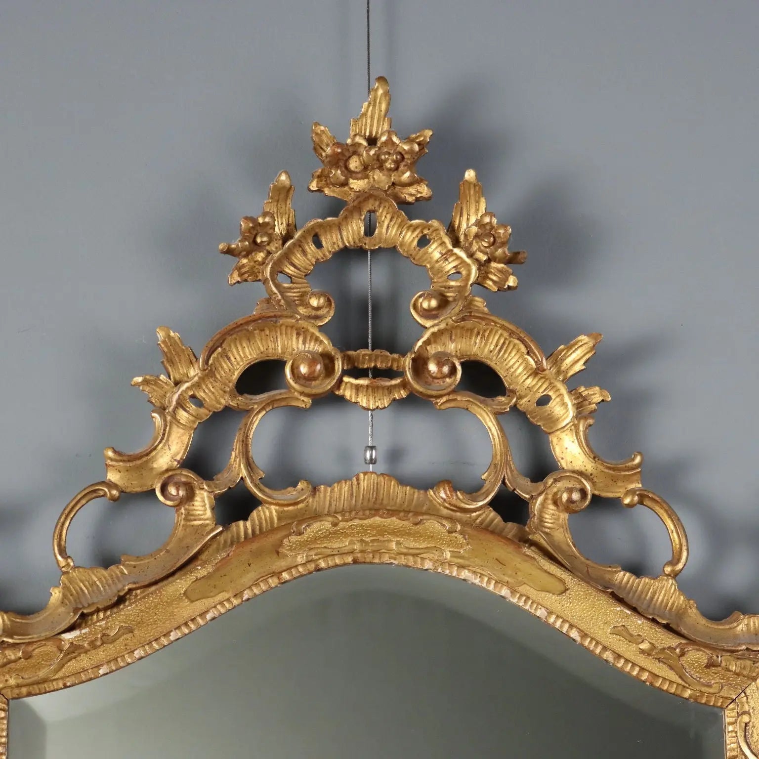 Antique Baroque Mirror Carved Gilded Wood Italy XX Century