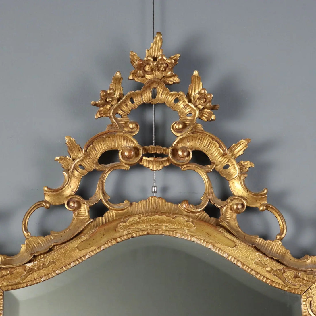 Antique Baroque Mirror Carved Gilded Wood Italy XX Century