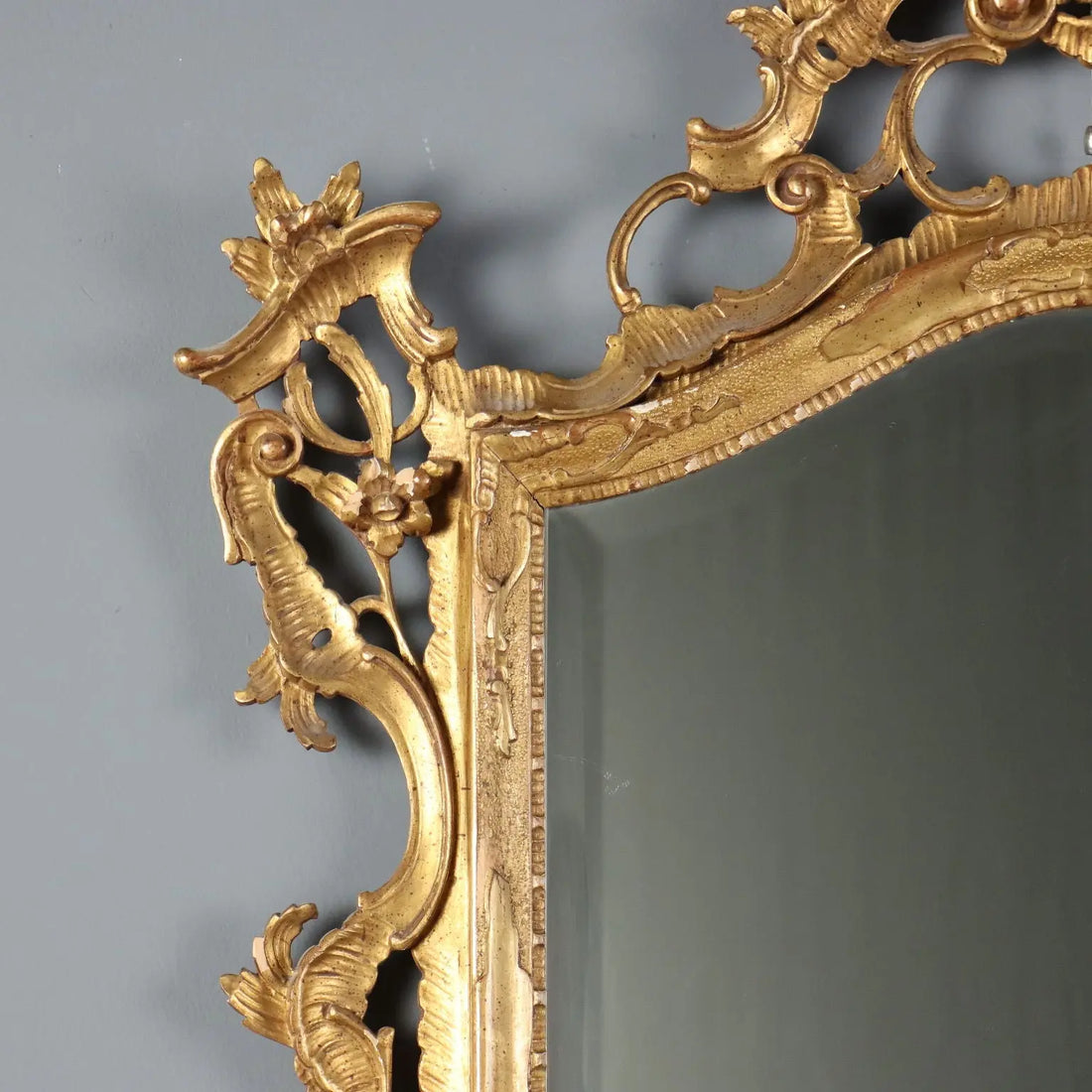 Antique Baroque Mirror Carved Gilded Wood Italy XX Century