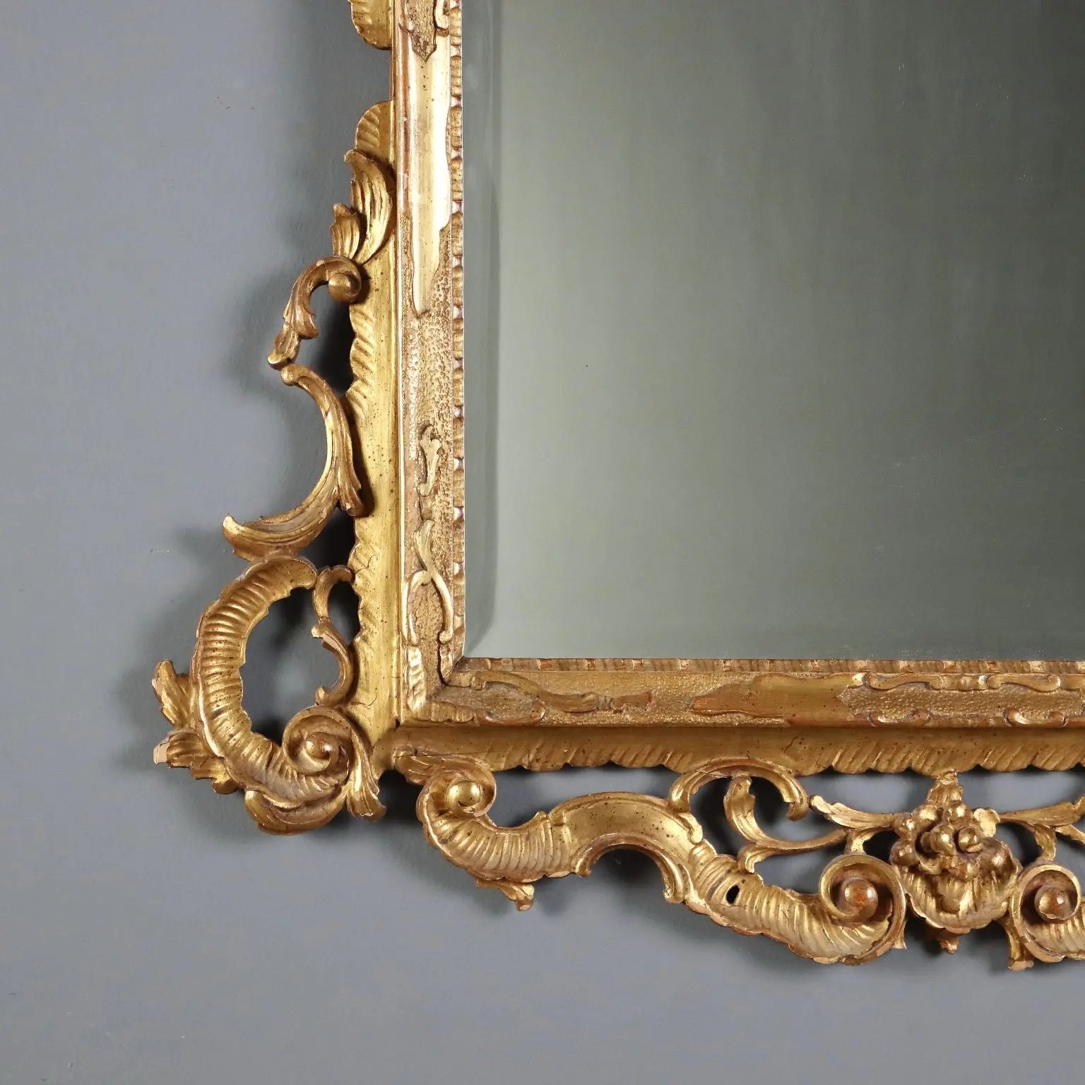 Antique Baroque Mirror Carved Gilded Wood Italy XX Century