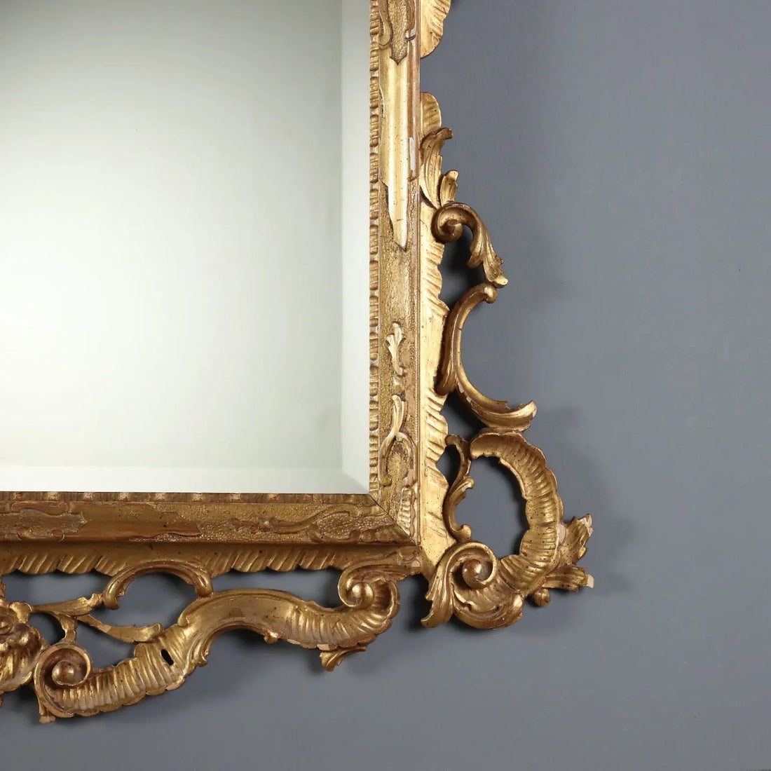 Antique Baroque Mirror Carved Gilded Wood Italy XX Century