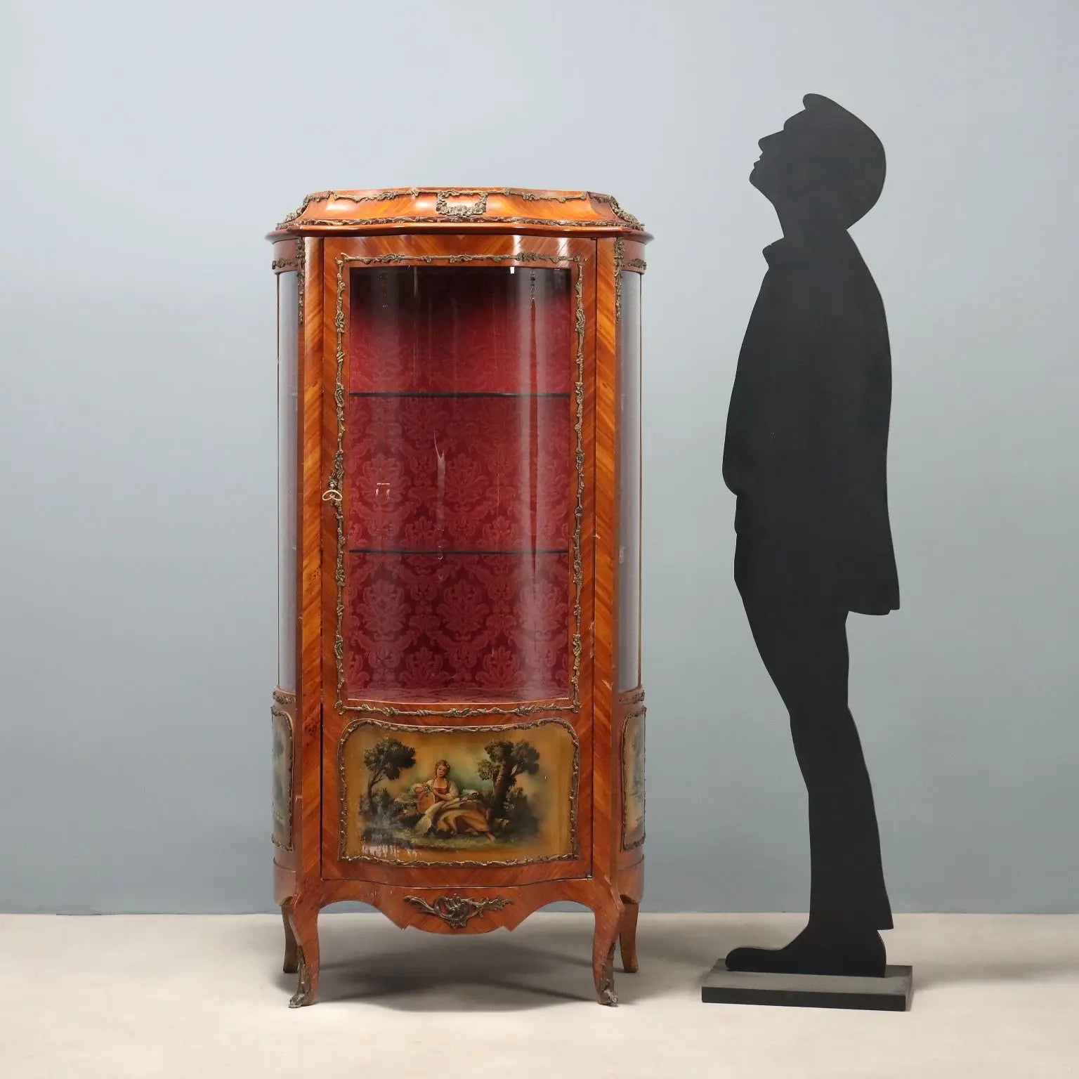 Antique Showcase Bois de Rose Baroque Italy XX Century