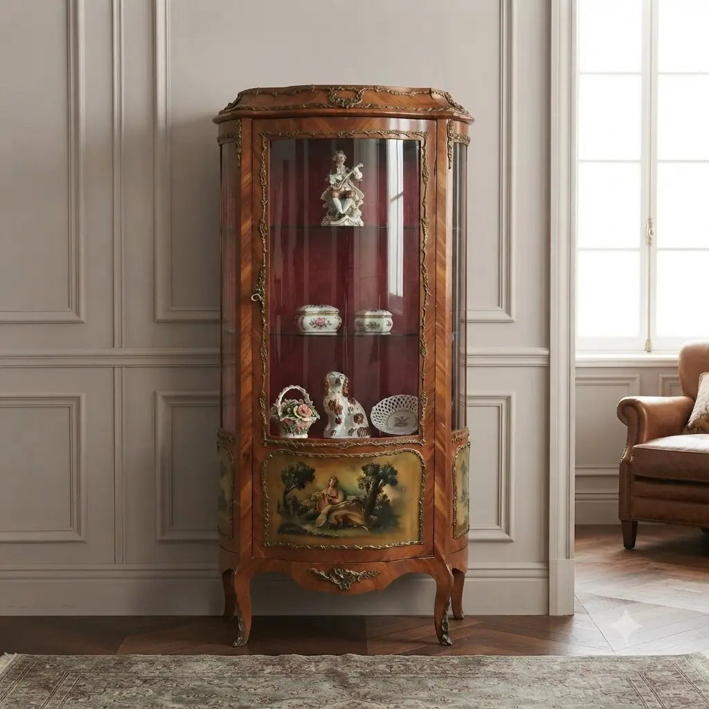 Antique Showcase Bois de Rose Baroque Italy XX Century