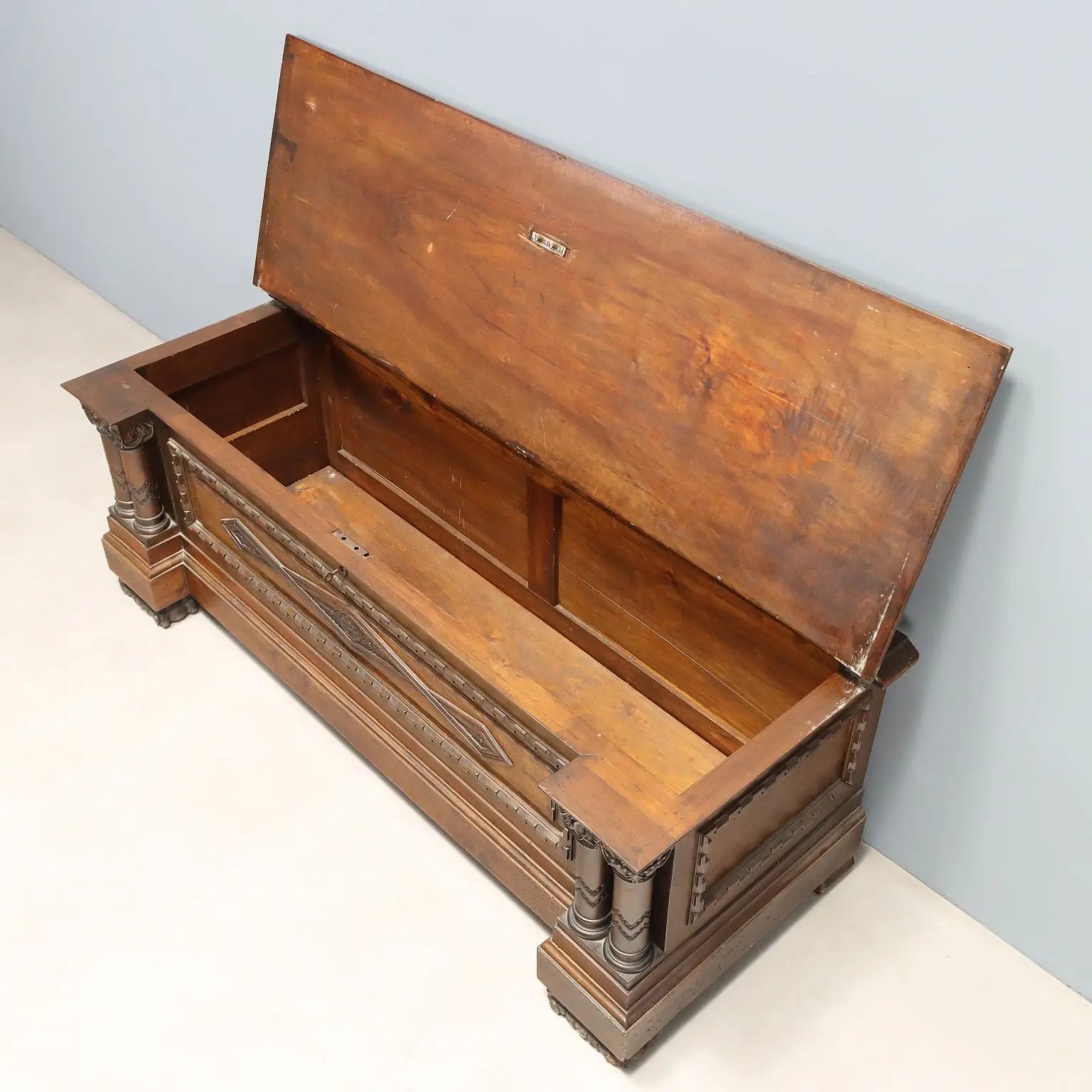 Carved Walnut Chest - Italy 1950s