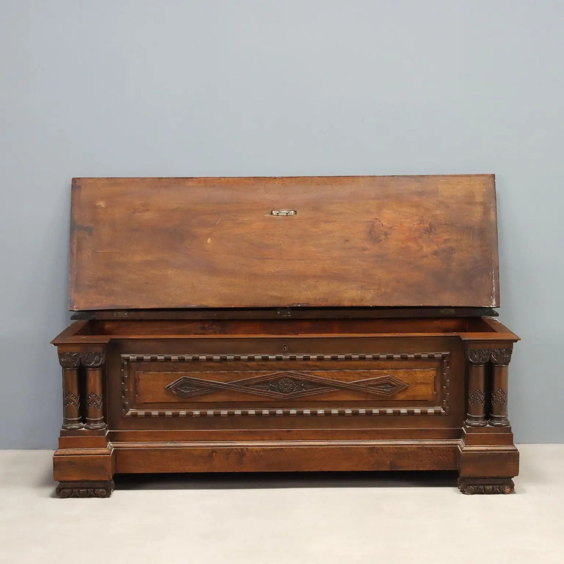 Carved Walnut Chest - Italy 1950s
