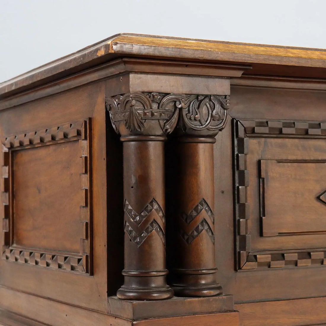 Carved Walnut Chest - Italy 1950s