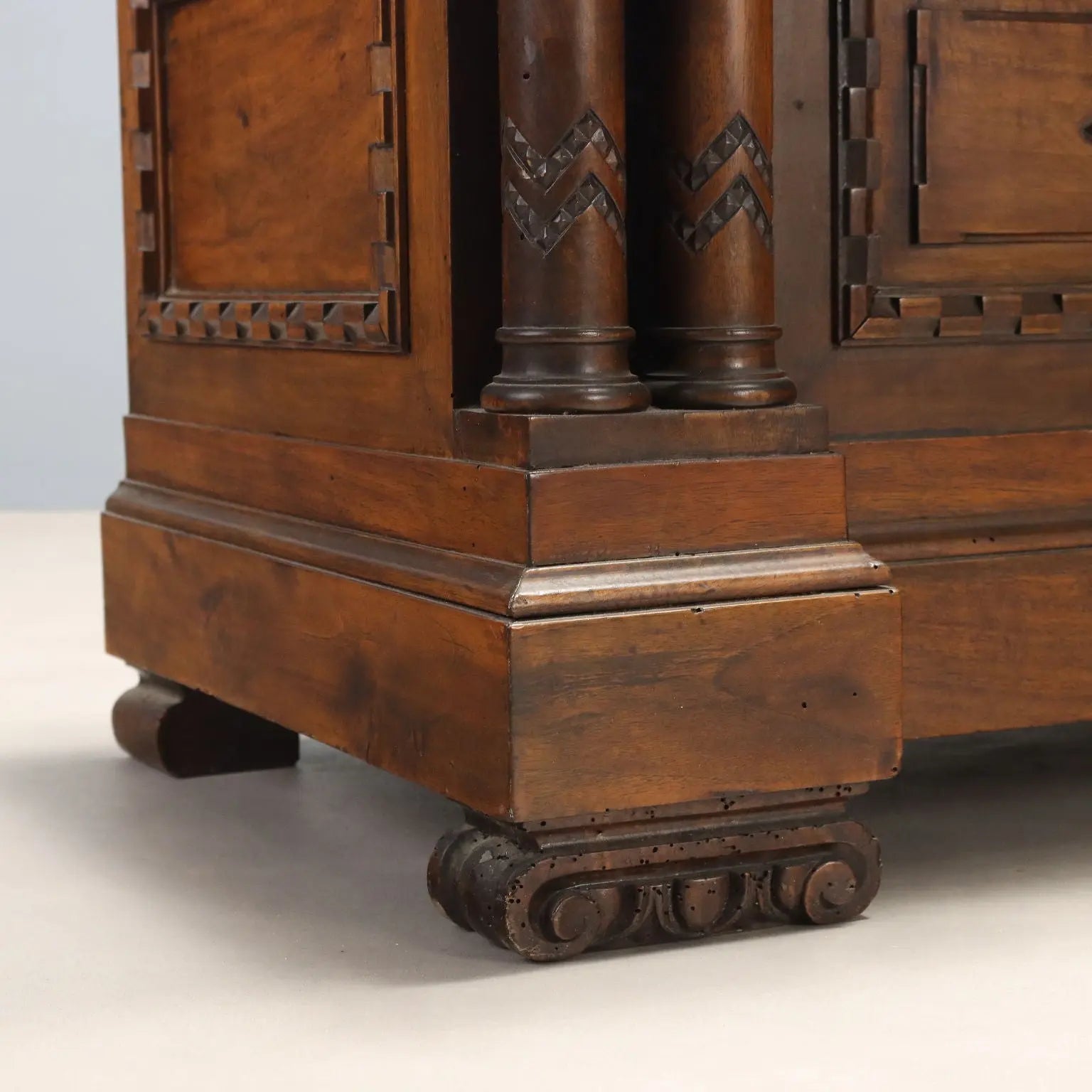 Carved Walnut Chest - Italy 1950s
