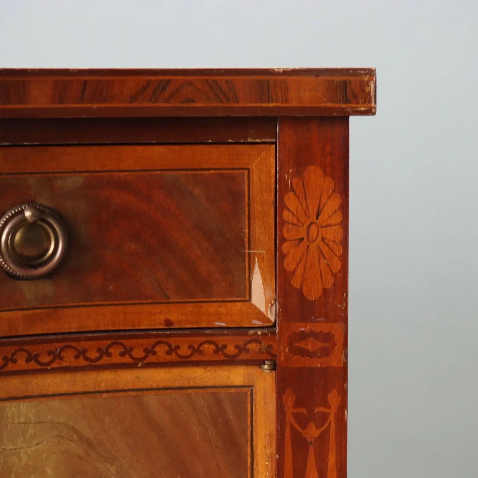 Victorian Mahogany Sideboard with Inlays, 20th Century