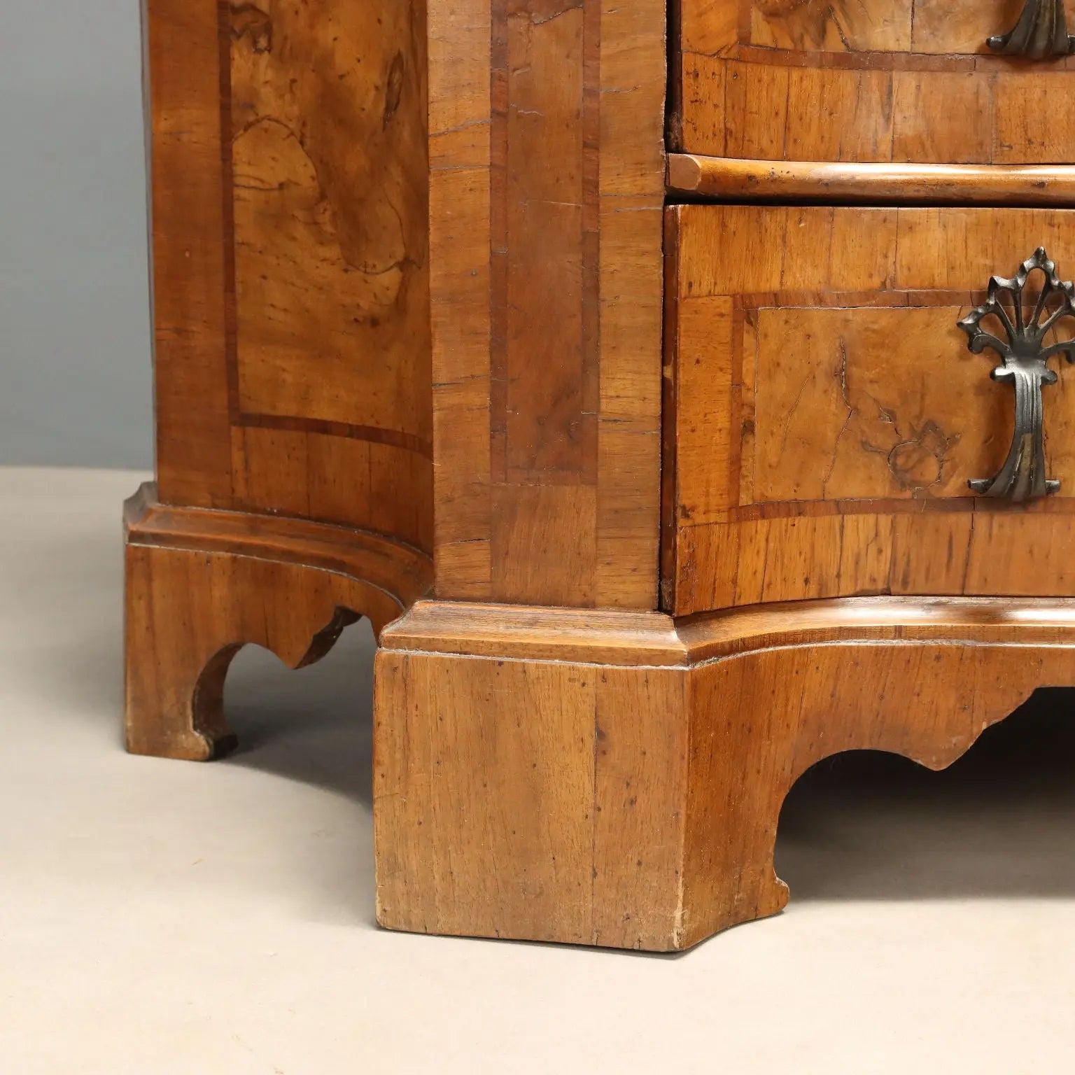 Antique Trumeau Walnut Walnut Burl Glass Bronze XX Century