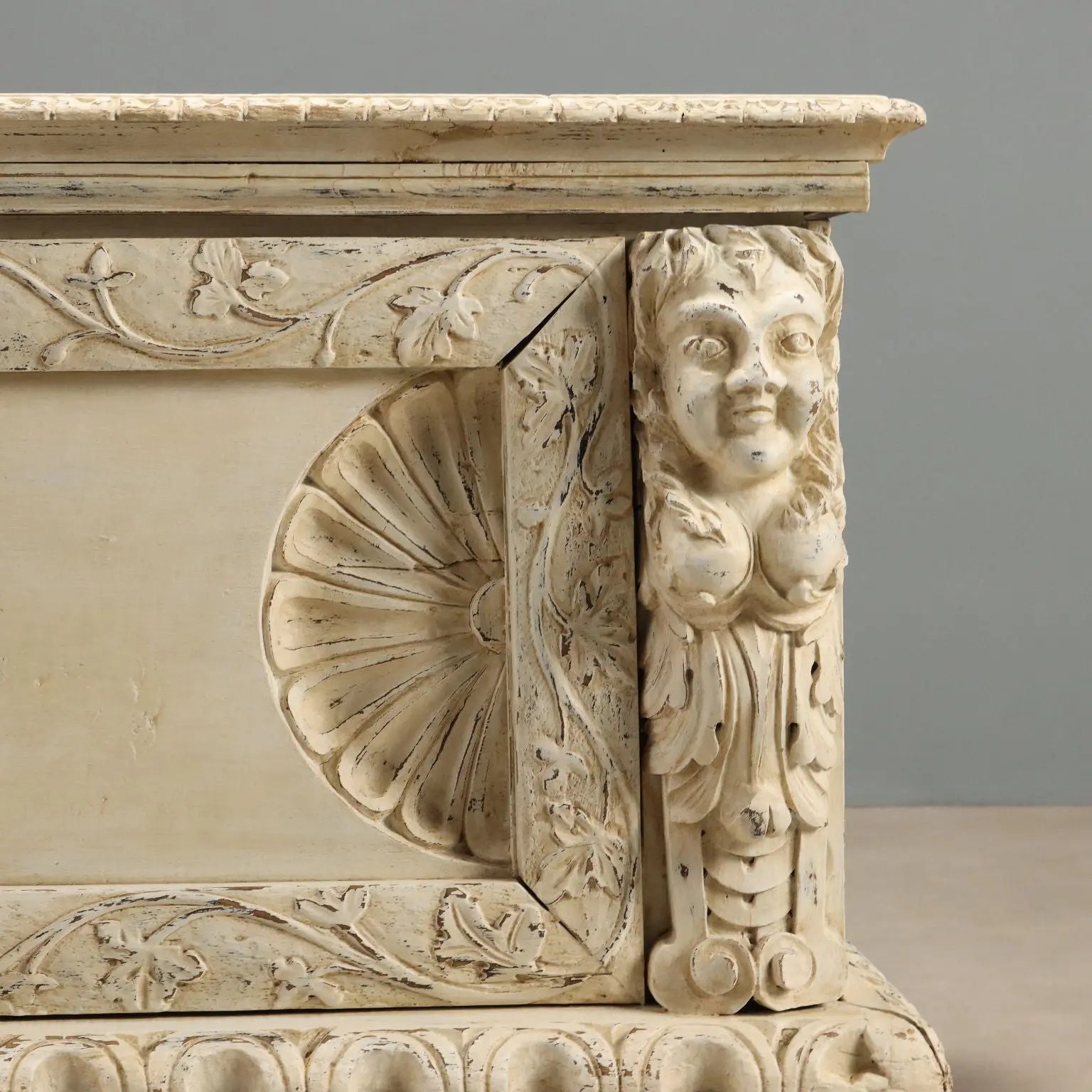 Antique Neo-Renaissance Chest Lacquered Poplar Italy XIX Century