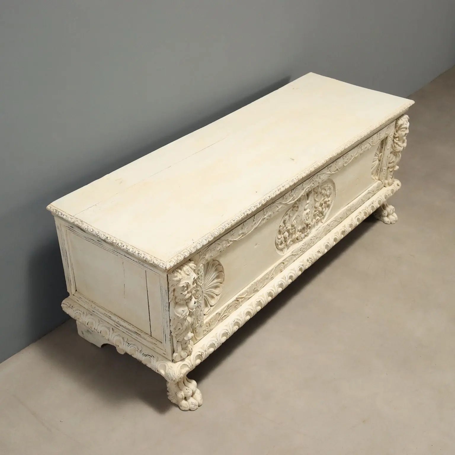Antique Neo-Renaissance Chest Lacquered Poplar Italy XIX Century