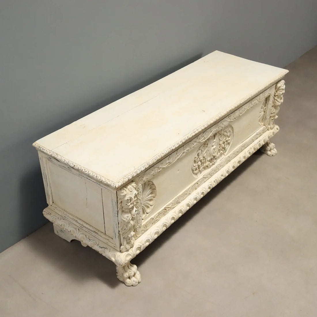 Antique Neo-Renaissance Chest Lacquered Poplar Italy XIX Century