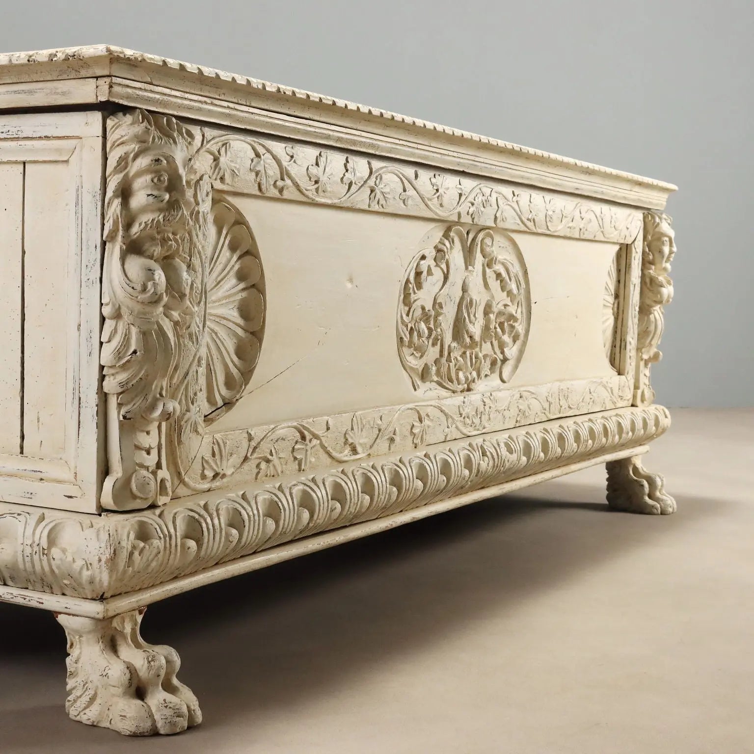 Antique Neo-Renaissance Chest Lacquered Poplar Italy XIX Century